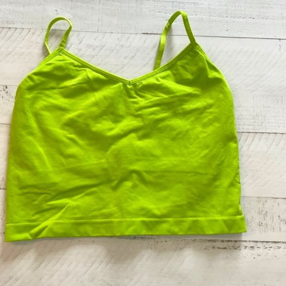 Splits59 Seamless Cami Tank Top Cropped Lime Green M/L - Picture 1 of 4
